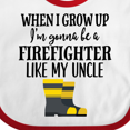 thumbnail image 4 of Inktastic Future Firefighter Like My Uncle Boys or Girls Baby Bib, 4 of 4