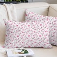 thumbnail image 2 of Pink Spring Floral Pillow Covers 12"x20", Summer Botanical Elegant Soft Brushed Microfiber Breathable Throw Pillow Covers, Decorative Pillowcase with Zipper for Couch Sofa Bedroom Living Room, 2 of 9