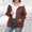 Brown, variant on Women's Mid-Length Zip-Up Jacket Long Sleeve Solid Color Casual Outerwear for Fall Coffee Runs and Weekend City Strolls,Lightweight Layering Coat for Commuting and Outdoor Errands