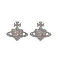 thumbnail image 1 of Crystal Saturn Heart Orb Drop Dangle Stud Earrings Rhinestone Silver Gold-In stock, 1 of 5