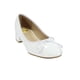 thumbnail image 1 of ZAPATILLA DE VESTIR Y FISTA DE DAMA CHAROL BLANCO MARCA LEON EL02, 1 of 4