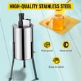 thumbnail image 4 of VEVOR Electric Honey Extractor, 140w 3 Frames Beekeeping Equipment Stainless Steel Honey Extractor Equipment with Height Adjustable Stand and Perspex Lid, Silver, 4 of 10