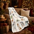 thumbnail image 3 of Watercolor Husky Dog Autumn Scene, Playful Pet Portrait Pattern, Warm Flannel Blanket for Living Room and Bedroom, Dog Lovers Halloween Gift, Pet Lover Home Decor, 3 of 9