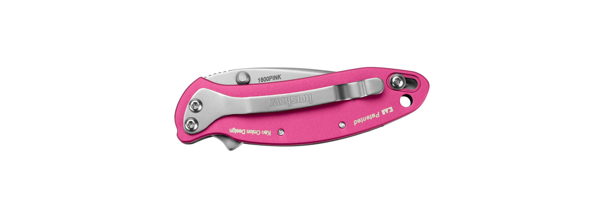 Kershaw Chive Pink (1600PINK), 1.9” 420HC Steel Blade, Non-Reflective Bead-Blasted Finish, Jewel-Tone Pink Anodized Aluminum Handle, SpeedSafe Assisted Opening System, Liner Lock, Tip-Lock, 1.5 oz.