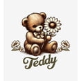 thumbnail image 6 of Teddy Bear With Daisy Women's White Crew Neck Short Sleeve Crop Tee-Small, 6 of 7