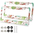 thumbnail image 2 of Coolnut Watercolor Cactus License Plate Frame 2 Pack 2 Holes Car Aluminum License Plate Holder Automotive Parts Decoration Universal with Screw Caps Cover, 2 of 7