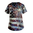thumbnail image 3 of American Flag Scrubs Womens Summer Tops Star Stripes Graphic Tees V Neck Holiday Nursing Pocketed Working Uniforms for Independence Day, 3 of 3