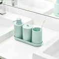 iDesign Cade 4Piece Bathroom Accessory Set, Soft Aqua