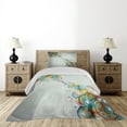 thumbnail image 3 of Ambesonne Abstract Quilted Coverlet 2 Pcs, Modern Rainbow Waves, Twin Size, Multicolor, 3 of 4