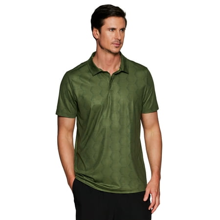 RBX Active Men's Tonal Geo Quick Dry Breathable Polo Golf Shirt