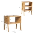thumbnail image 5 of 2 Pieces Bamboo Nightstand Sofa Table with Storage Shelf, 5 of 9