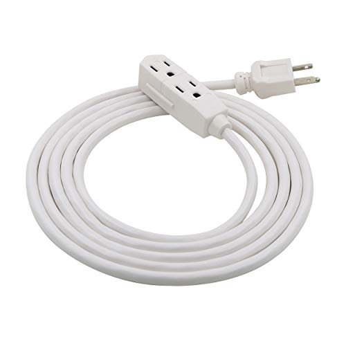 Clear Power 9 ft 3 Outlet Heavy Duty Flat Plug Extension Cord 16/3 SJT