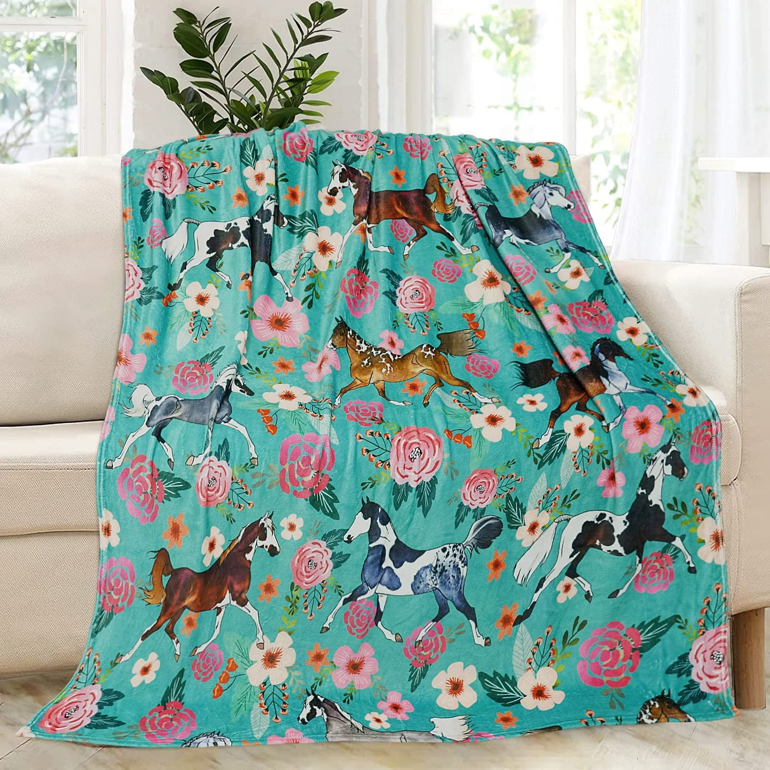 Horse Blanket Animal Blanket For Women Girls Who Love Horses 60 x50 horse-blanket-animal-blanket-for-women-girls-who-love-horses-60-x50