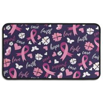 Pink Breast Cancer and Pioneer Flower Door Rugs,Washable Non Slip Door Mats Indoor,Decorative Door Mats,Entry Mat Indoor for Entrance,Bedroom,Kitchen,Bathroom,30"x17"