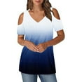 thumbnail image 4 of Uaswgudfs ​Women Blouses Summer Tops:Off-Shoulder V-Neck Trendy Blouse with Perforated Detail & Lightweight Casual Fabric, 4 of 7
