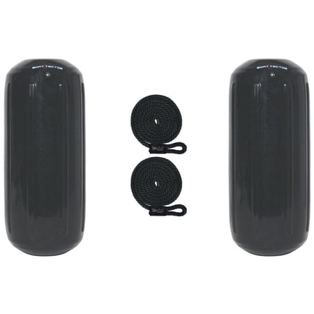 Extreme Max 3006.7306.2 BoatTector HTM Inflatable Boat Fenders Value 2-Pack - 8.5 In. x 20 In.  Black