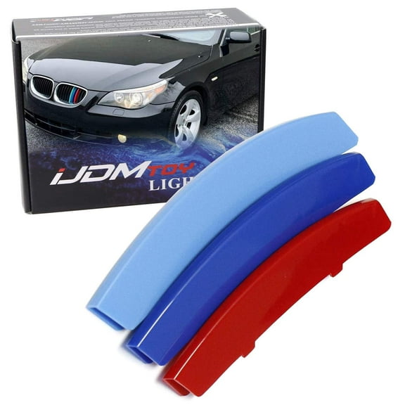 Exact Fit M-Color Grille Insert Trims For BMW 2004-2010 E60 5 Series 525i 528i 530i 535i 540i 545i 550i M5 Front Center Kidney Grilles (11 Beams)