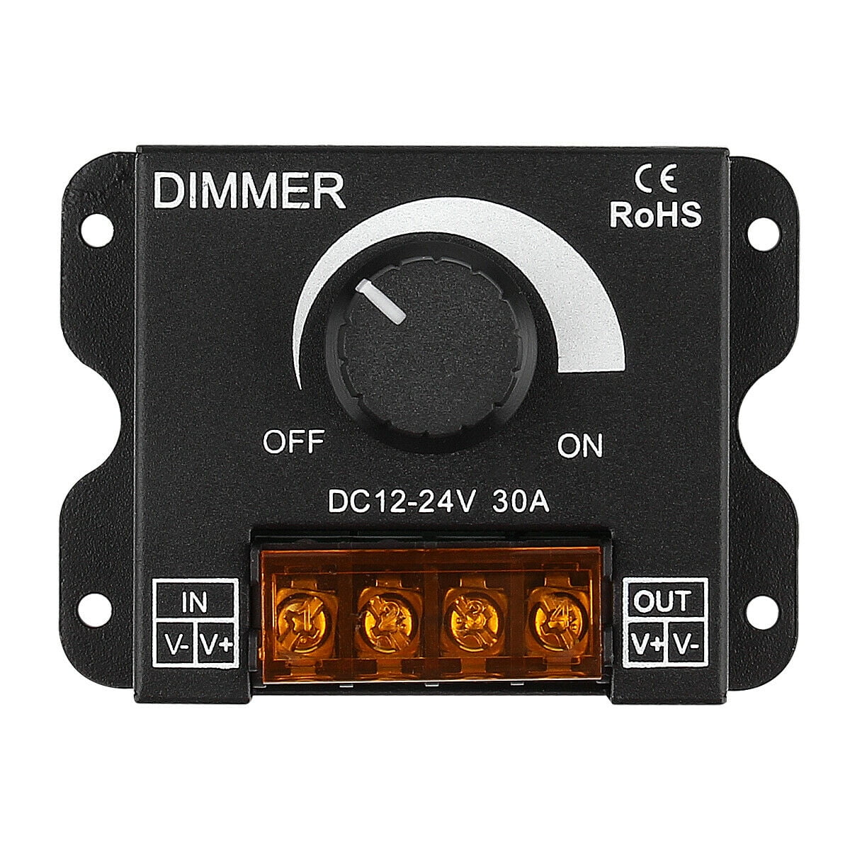 SUPERNIGHT LED Light Strip Dimmer DC 12V-24V 30A PWM Dimming Controller for  Dimmer Knob Adjust Brightness ON/Off Switch for 5050 3538 Single Color Tape  