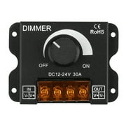 SUPERNIGHT LED Light Strip Dimmer, DC 12V-24V 30A PWM Dimming Controller for Dimmer Knob Adjust Brightness ON/Off Switch with Aluminum Housing (Aluminum Dimmer)