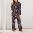 thumbnail image 2 of Lsque Snakes And Snake Fruit Pattern Long Sleeve Pajama Set for Women - Soft 2-Piece Sleepwear and Loungewear Set with Pockets, Comfy Nightwear-Medium, 2 of 7