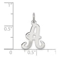 thumbnail image 3 of Auriga 925 Sterling Silver Rhodium-plated Stamped Letter A Initial Charm for Women (L-20 mm, W-13 mm), 3 of 6