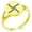 Gold, variant on Stainless Steel Celtic Saint Brigid Cross Minimalist Oval Top Polished Statement Signet Ring