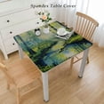 thumbnail image 2 of HAOXIT  Country Tablecloth, Pastoral Paint of a Forest in The Spring Time with Fresh Colored Leaves Trees Art, Dining Room Kitchen Rectangular Table Cover 48''x48'', 2 of 7