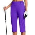 thumbnail image 4 of Karight Capri Pants for Women High Waist Workout Yoga Pants with Pockets Tummy Control Leggings Crop Straight, 4 of 7