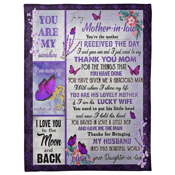 To My Mother-in-law You're The Mother Butterfly Blanket Mother-in-law From Daughter-in-law Home Decor, 30x40in Fleece Blanket