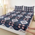 thumbnail image 3 of Manfei Tribal Aztec Bed Sheets for Adult, Vintage Bohemian Style King Sheets, Hippie Geometric Sheet Set, Super Cozy Room Decor, 4pcs, 3 of 7