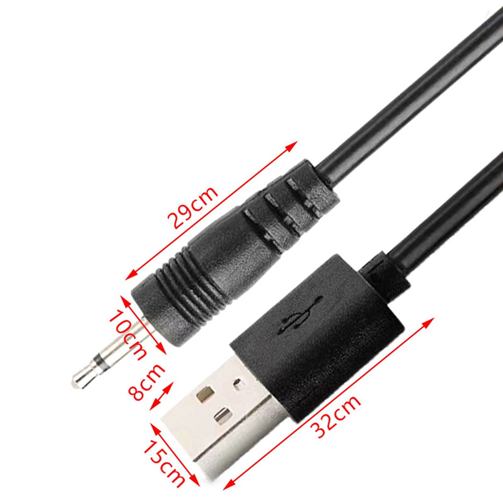 USB to AUDIO DC 2.5mm Charging Cable Vibrator Charger Cord for Rechargeable Wand Massager(Black 24AWG)