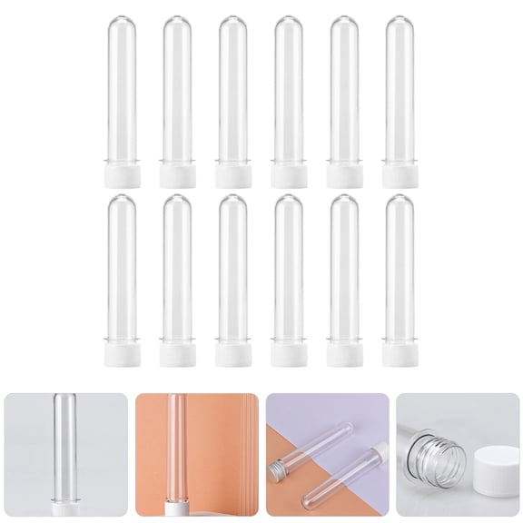UNOMOR Portable Plastic Storage Tubes with Lids Clear and Transparent for Safe Candy Beads Small Items Storage 12pcs