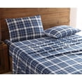 thumbnail image 2 of MHF Home Edmund Navy Plaid Flannel Sheet Set King, 2 of 9