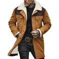 thumbnail image 6 of JGNGSHN Vintage Suede Jacket for Men Plush Reversed Collar Outdoor Jacket Coats Thick Sherpa Windbreaker Retro Zipper Button Tops, 6 of 6