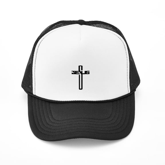 CafePress - Jesus Cross - Adjustable Unisex Printed Trucker Hat with Mesh Back