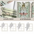 thumbnail image 3 of Butterfly Flowers Kitchen Window Curtains, Swag Curtains Valance for Bedroom Living Room Bathroom, Vintage Stained Glass Green Spring Rod Pocket Window Treatment Curtain Block Drapes 2 Panels 36"x36", 3 of 9