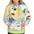 thumbnail image 2 of Lsque Bluey Pattern Casual Women's Hoodie,Hooded Sweatshirt with Kangaroo Pocket,Pullover Hoodie with Eye-catching Drawstrings-Medium, 2 of 8