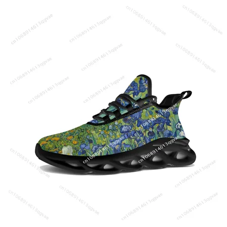 

Iris Flower Flats Sneakers Mens Womens Sports Running High Quality Sneaker Lace Up Mesh Footwear Tailor-made Shoe Black