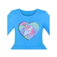 thumbnail image 5 of Girls Dress Cotton Blue Unicorn Sequin Long Sleeve Casual 7 Years, 5 of 7