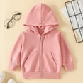 thumbnail image 2 of Godom Toddler Kids Boys Girls Hoodies Jacket 12 18 24 Months 2T 3T 4T 5T Solid Color Zip Up Hooded Long Sleeve Kids Coat Fall Winter Clothes Outerwear, 2 of 6
