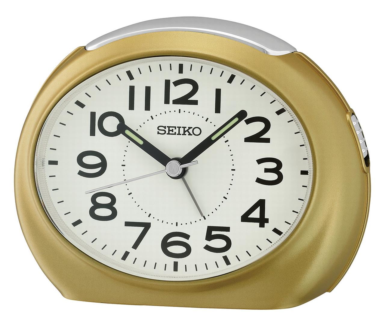 Seiko Tokai Bedside Alarm Clock, Metallic Gold Traditional Quartz