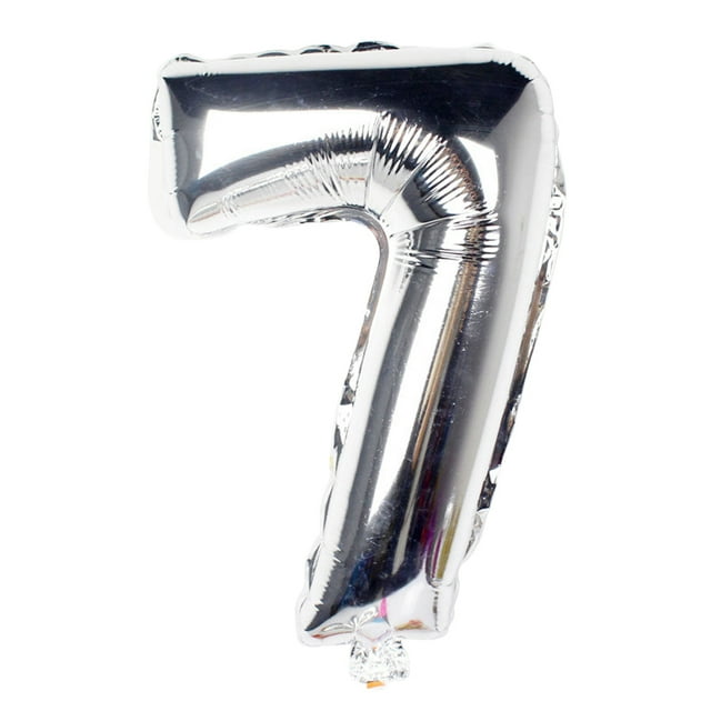 RENACLIPY 1Set Large Number Balloons Silver Shape For Business Events Photo Props