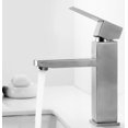 thumbnail image 2 of Robinet de Lavabo une Poignée, Robinet de Salle de Bain Chaud et Froid en Acier Inoxydable, Nickel Brosse, 2 of 4