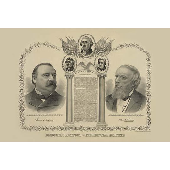 Democratic platform and presidential nominees- Fine Art Canvas Print (20" x 30")