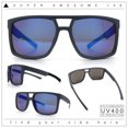 thumbnail image 2 of Mens Color Mirror Mobster Racer Flat Top Plastic Rectangle Sunglasses Grey - Blue Mirror, 2 of 8