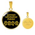 thumbnail image 3 of German Wirehaired Pointer Mama Circle Necklace Stainless Steel or 18k Gold 18-22" Dog Owner Lover, 3 of 7