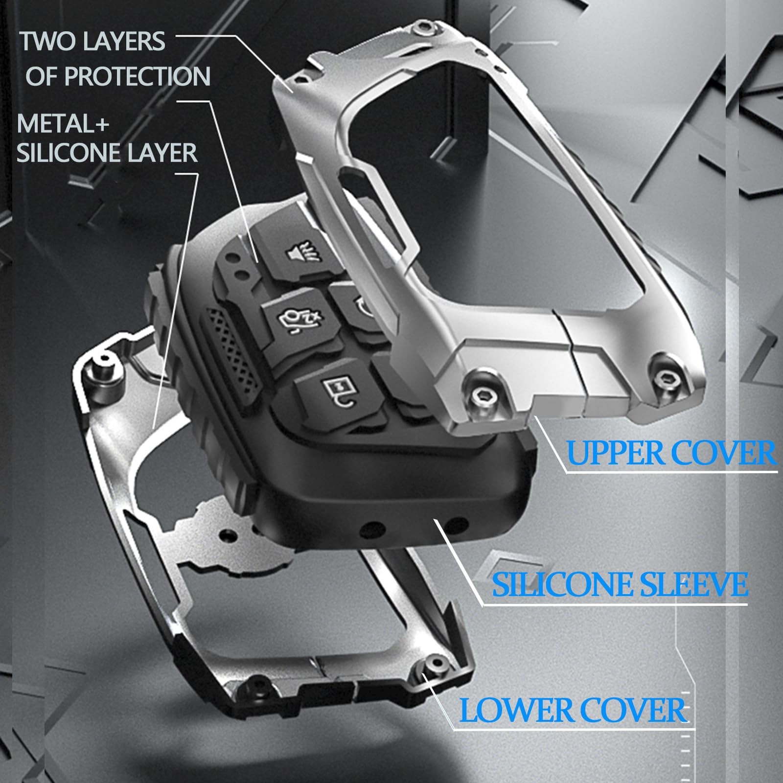 Heavy Metal Key Fob Cover Case for Cadillac CTS SRX XT5 ATS STS CT6 Smart Remote Key fob Cover Accessories