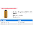 thumbnail image 2 of Oil Filter - Compatible with 2000 - 2003 BMW X5 2001 2002, 2 of 2