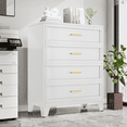thumbnail image 6 of 4-Drawer Metal Dresser for Bedroom, Closet Dressers Chest with Fluted Panel, Modern Storage Organizer Unit, Large Storage Space for Nursery,Bedroom,Living Room,White,15.8"D x 31.5"W x 43.11"H, 6 of 9