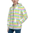 thumbnail image 2 of Pofeuu Rainbow Rabbit Print Teenage Zipper Hoodie Sweatshirts Hooded Casual Jackets With Pocket For Boys Girls-Small, 2 of 6